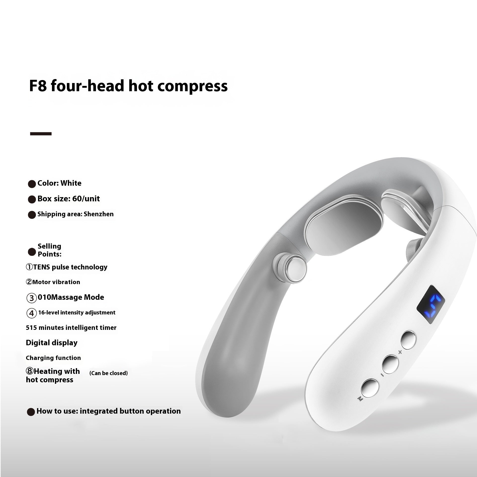 USB Neck Massager – Bluetooth, Heat & Smart Voice Options for Ultimate Comfort