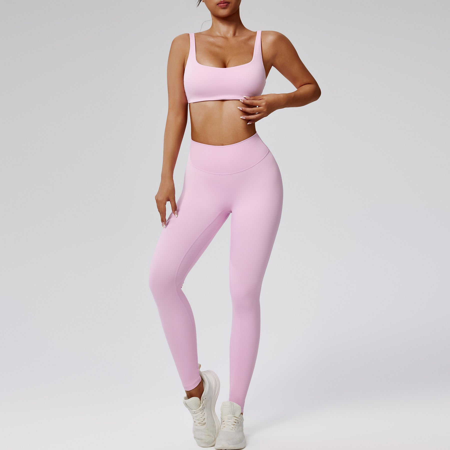 High-waist Quick-drying Running Sports Workout Clothes Two-piece Set